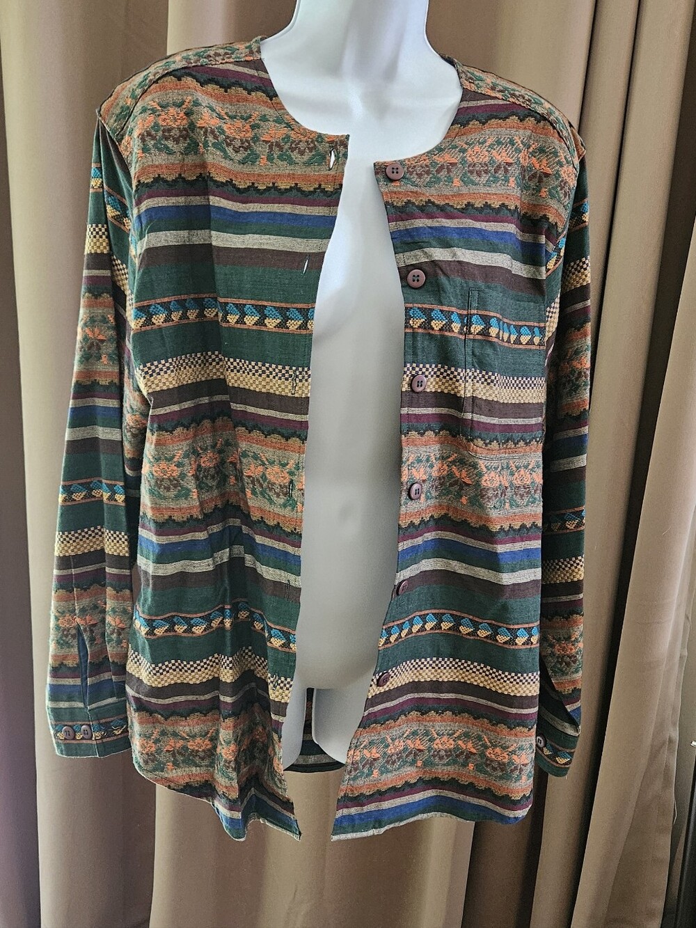 Vintage 90s Cabin Creek Southwestern Woven Cotton Shirt